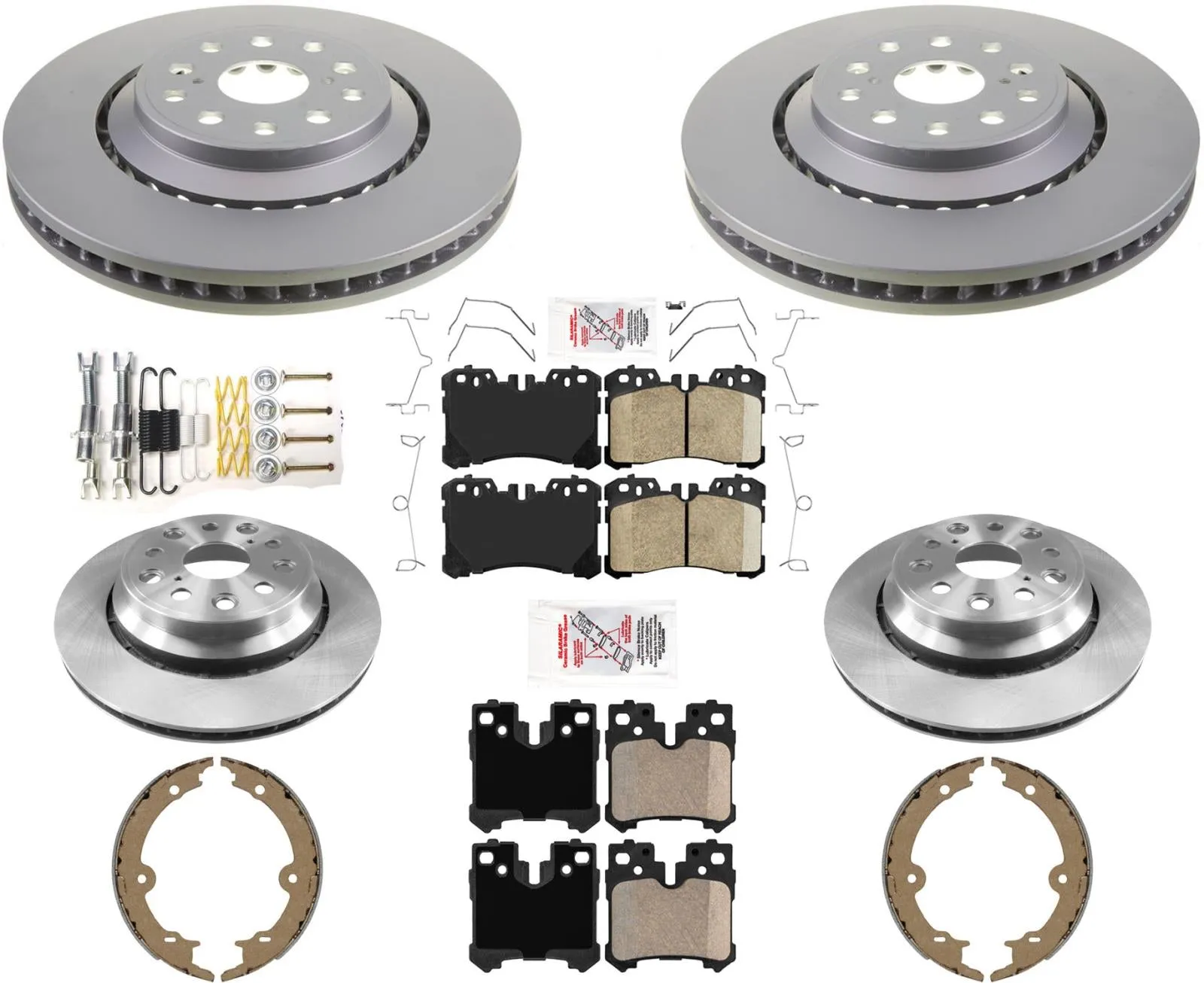 Front & Rear Disc Brake Rotors & Brake Pads For LS460 07-17 Rear Wheel Drive