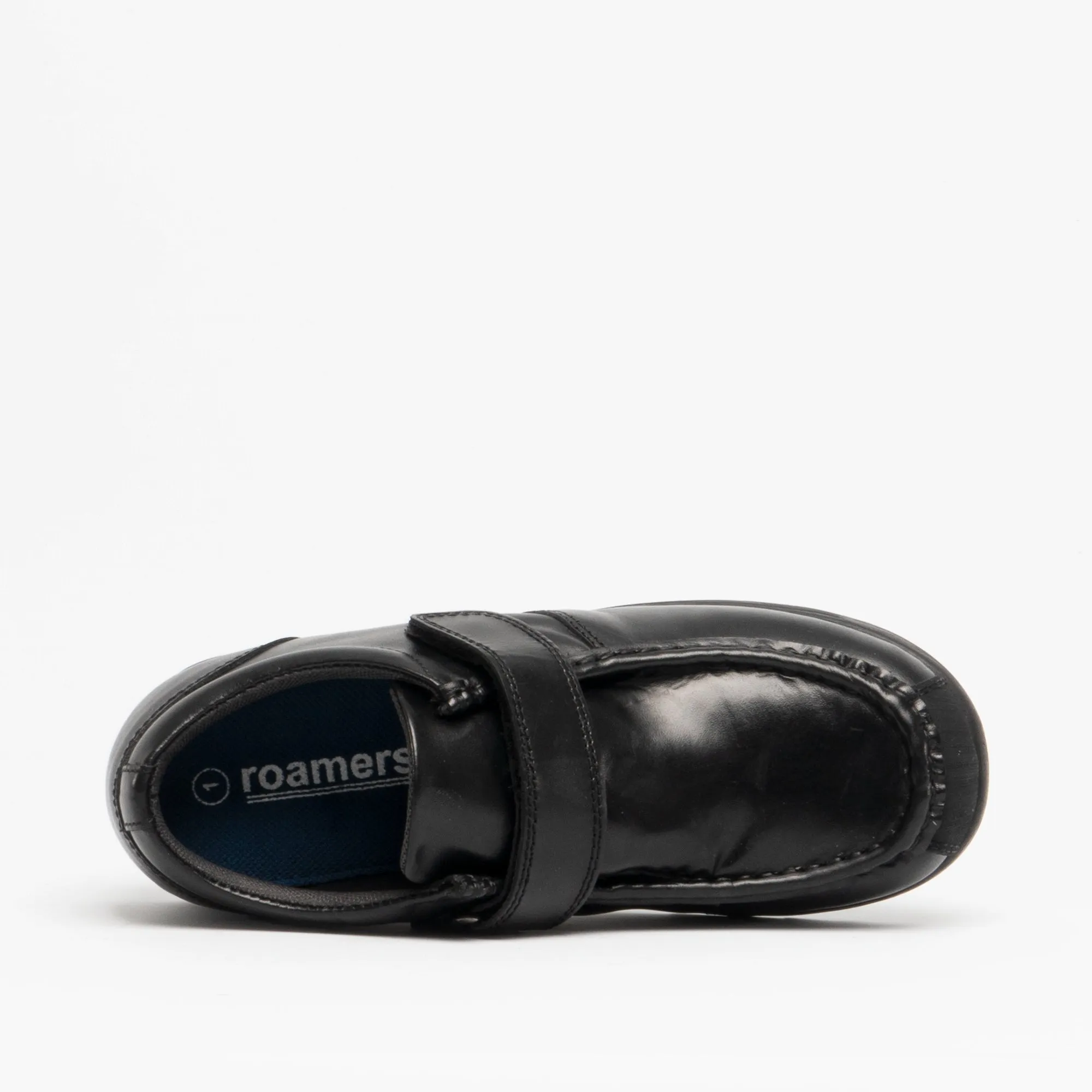 GENERALS Boys Leather Touch Fasten Shoes Black