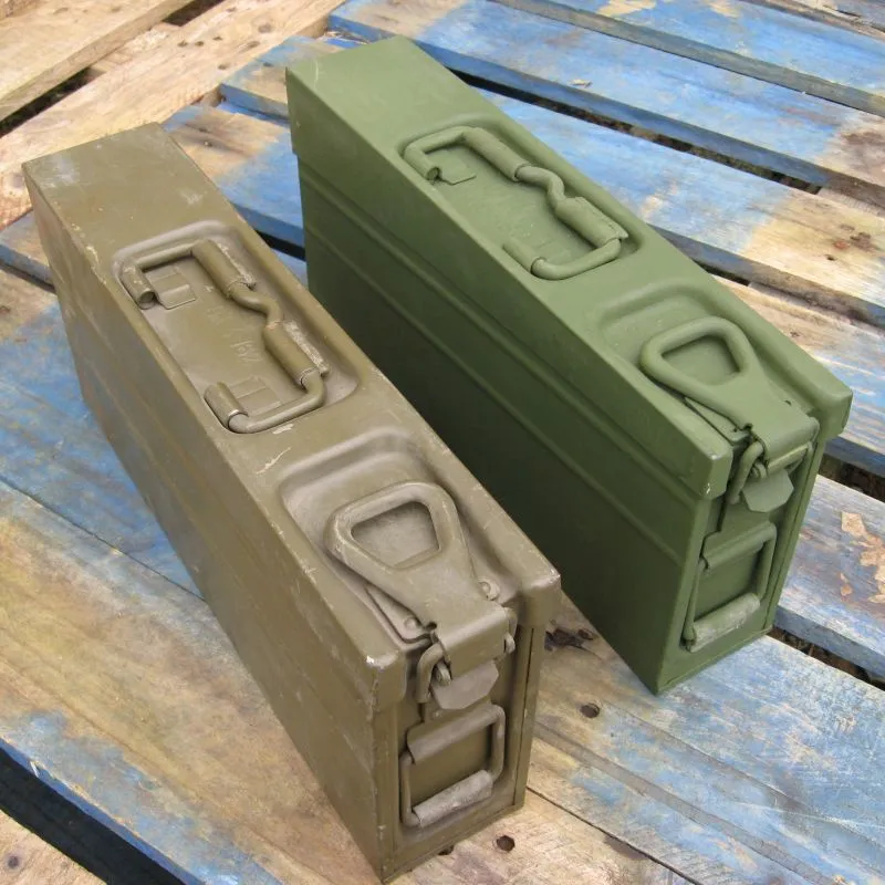 German Metal Ammo Box. 'MG-3'. Used/Graded / 'New'. Olive Green/s.