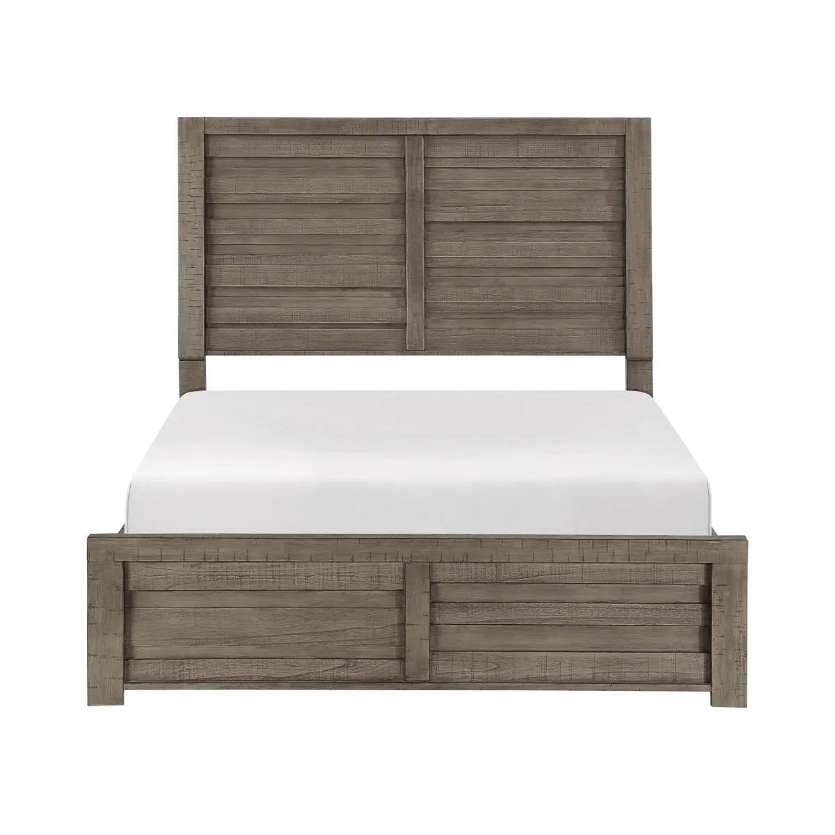 Gray King Bed – Birch Veneer, Wood & Engineered Wood – Includes Headboard, Footboard & Rails