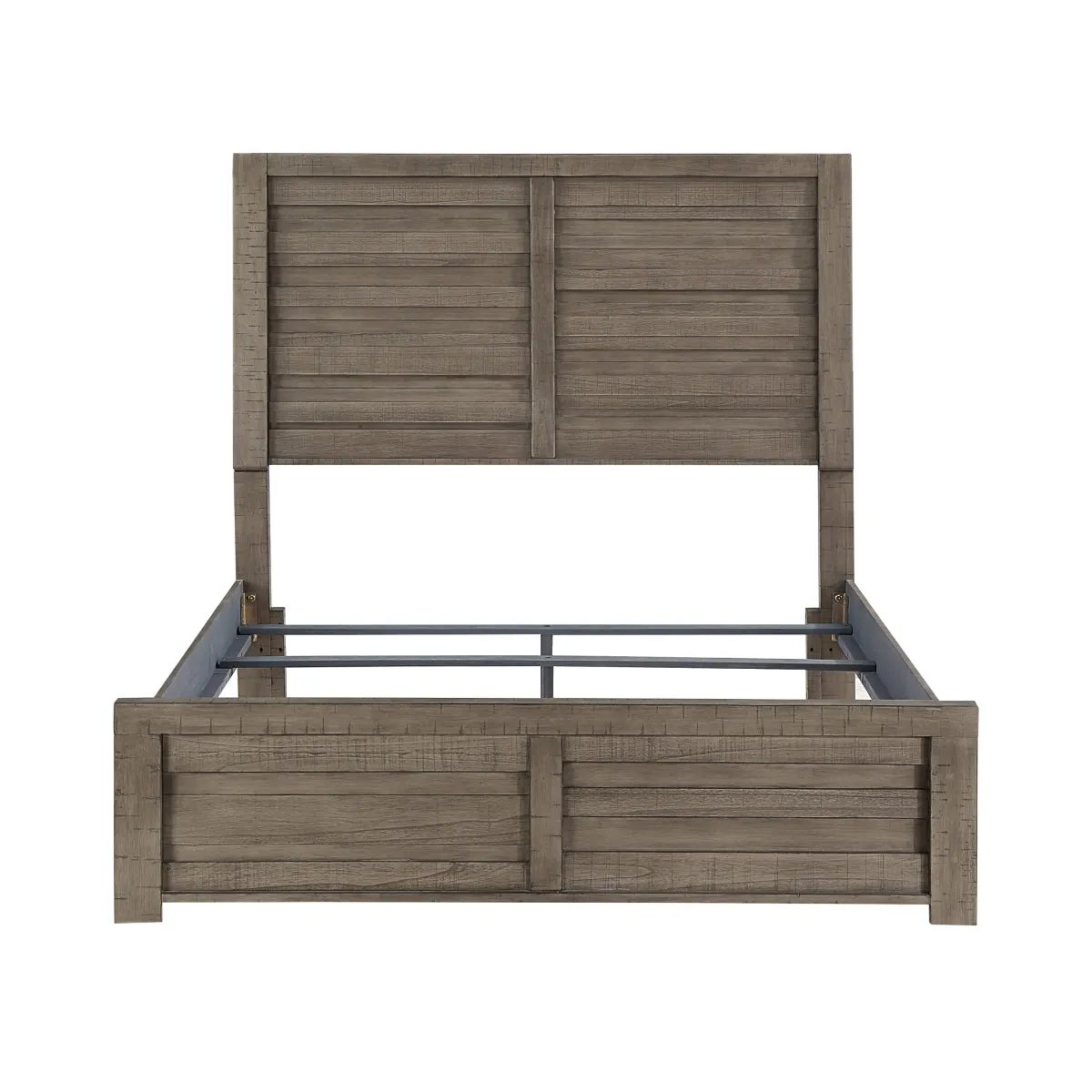 Gray King Bed – Birch Veneer, Wood & Engineered Wood – Includes Headboard, Footboard & Rails