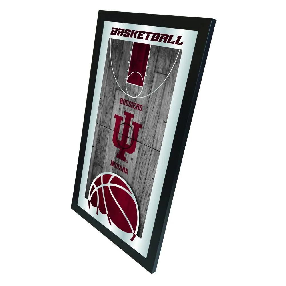 Indiana Hoosiers HBS Red Basketball Framed Hanging Glass Wall Mirror (26"x15")