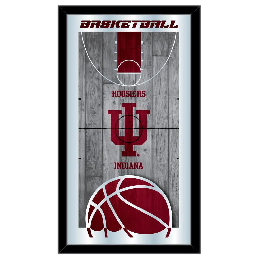 Indiana Hoosiers HBS Red Basketball Framed Hanging Glass Wall Mirror (26"x15")