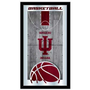 Indiana Hoosiers HBS Red Basketball Framed Hanging Glass Wall Mirror (26"x15")