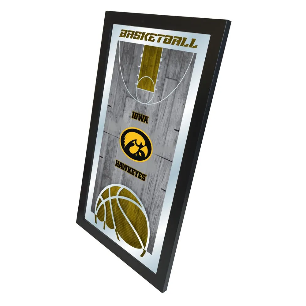 Iowa Hawkeyes HBS Black Basketball Framed Hanging Glass Wall Mirror (26"x15")