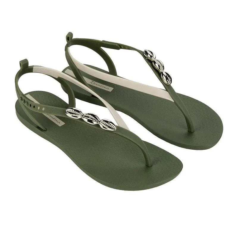 Ipanema Shelly Slingback Thong Sandals - Green/Beige