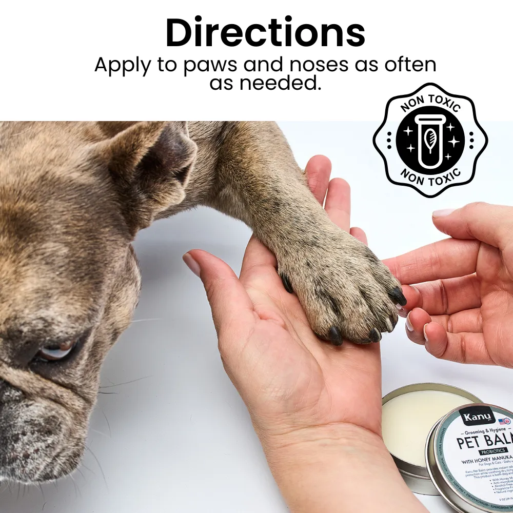 Kanu Pet Balm Paws & Noses for Dosg & Cats Pawtection Balm, All-Natural, Protects Paws from Hot Surfaces, Allergens, Rough Terrains, Prevents Cuts and Burns