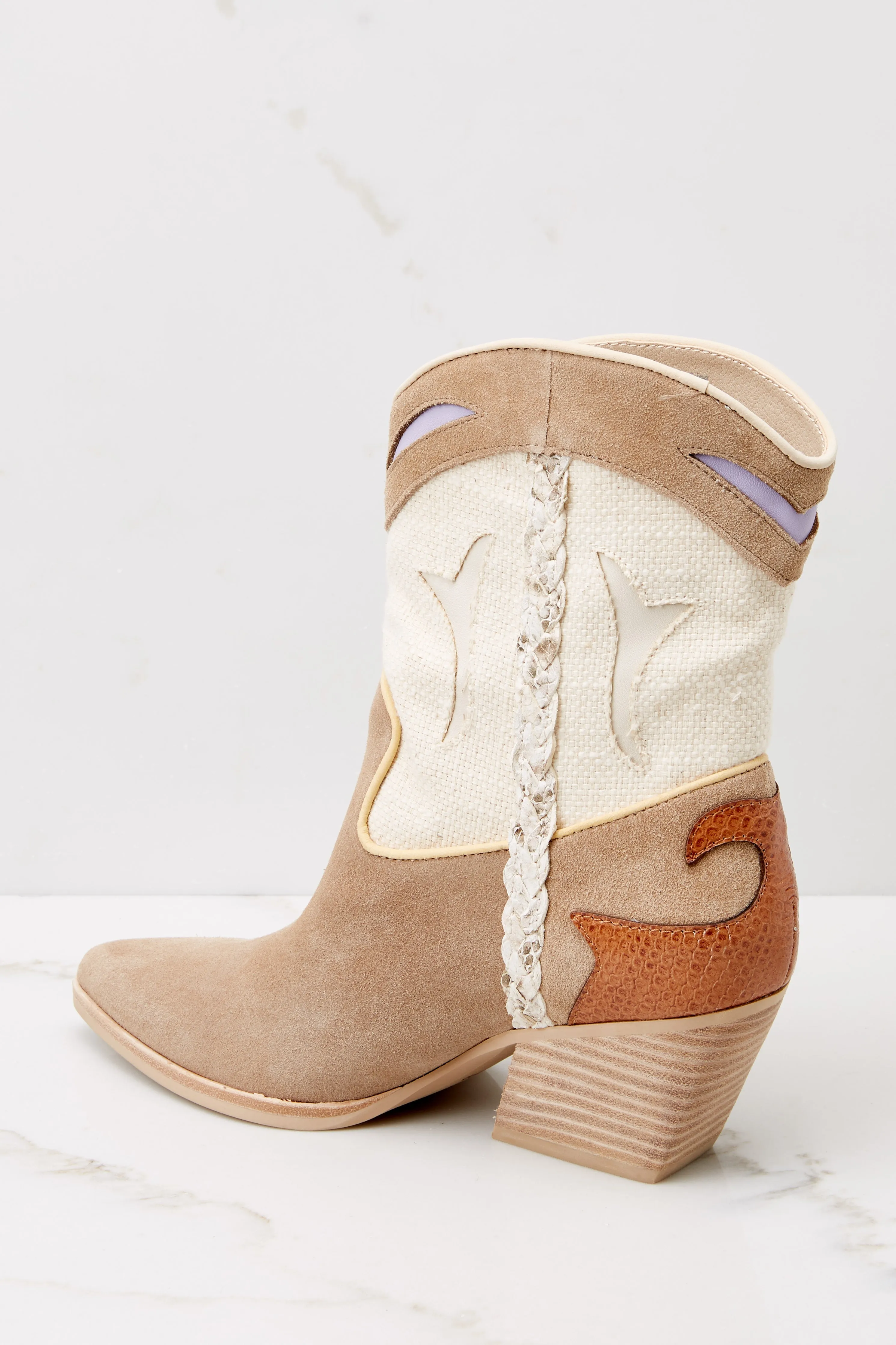 Loral Taupe Multi Suede Booties