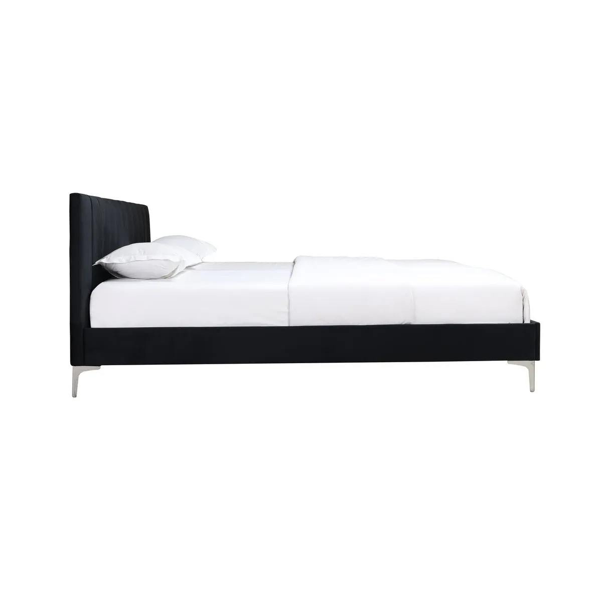 Melina Black King Upholstered Platform Bed