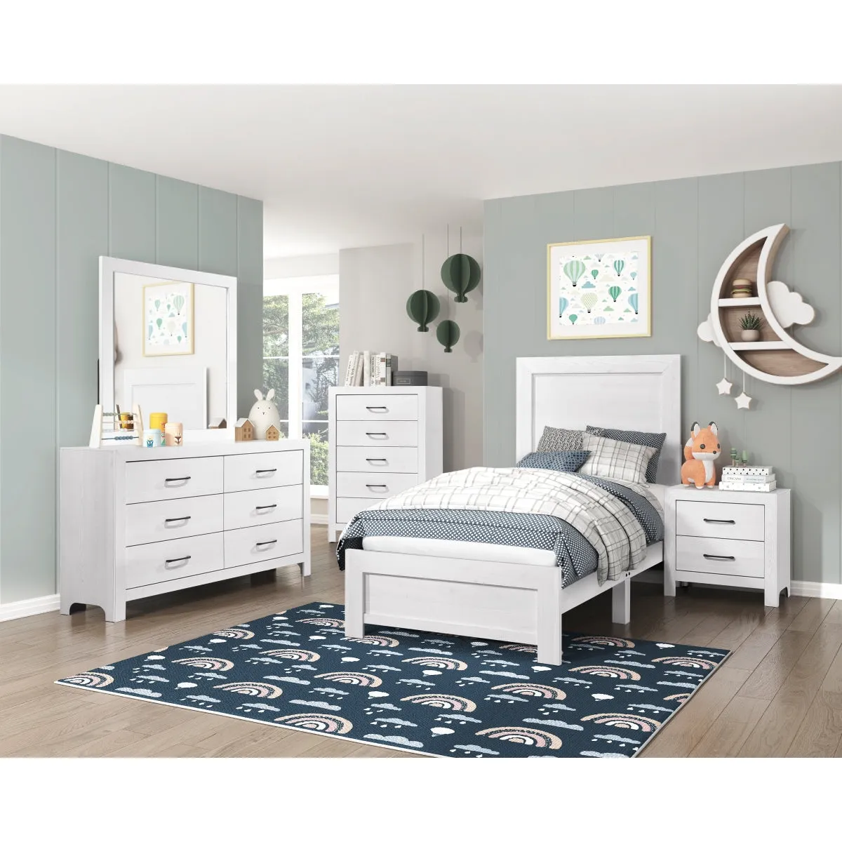 Modern White Twin (Single) Bed