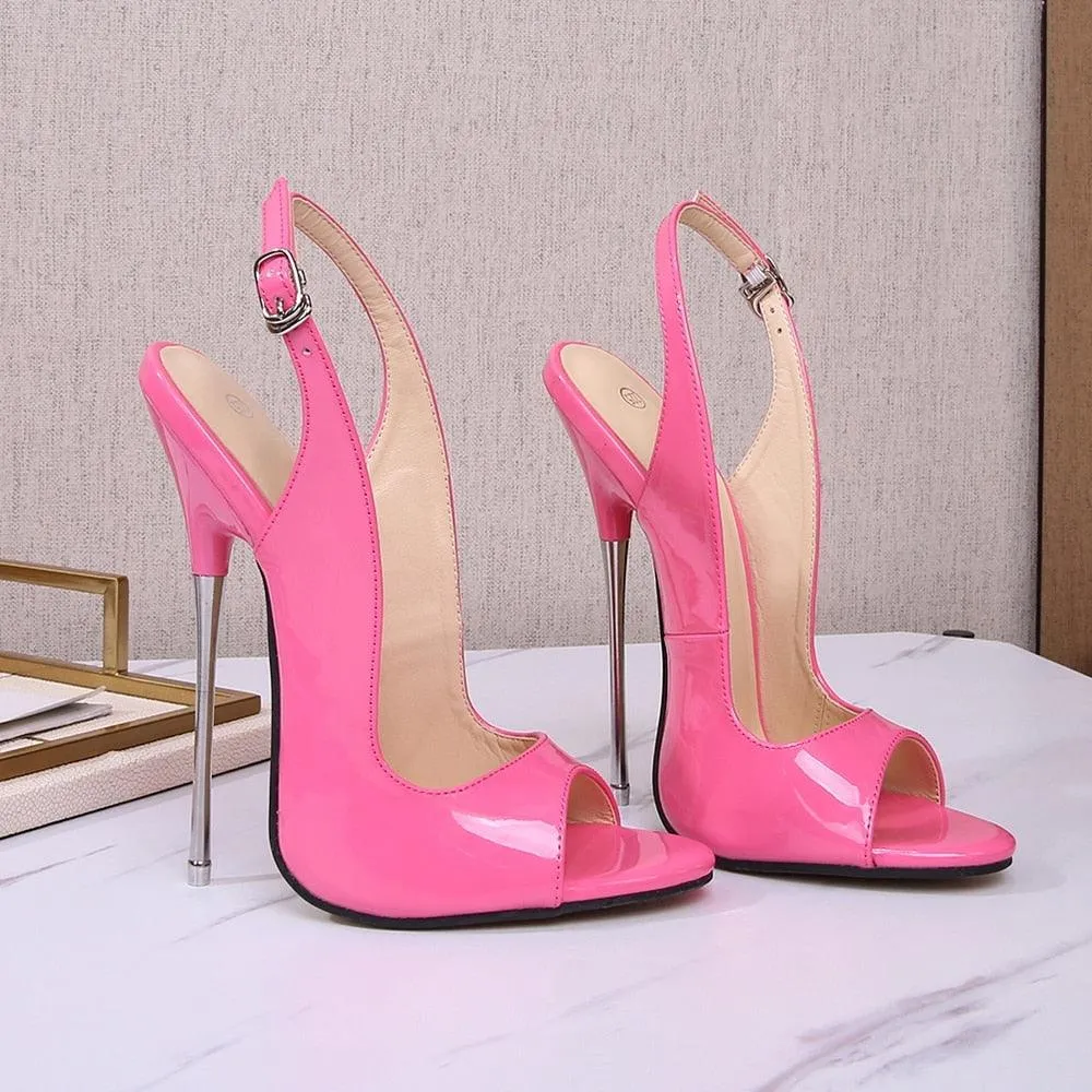 Patent Leather 16 cm High Heel Sandals