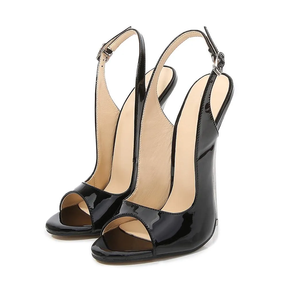 Patent Leather 16 cm High Heel Sandals