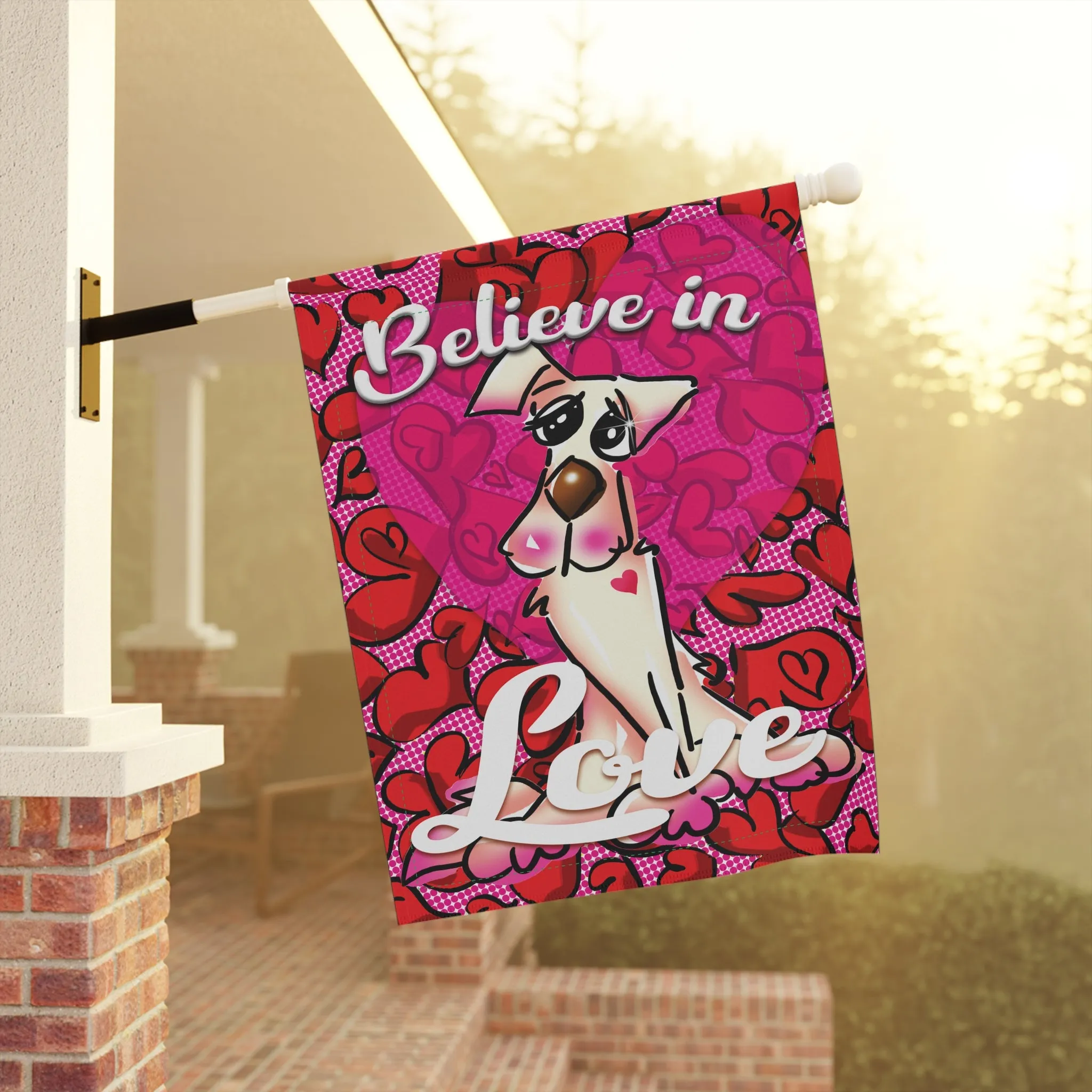 "Believe in Love" Heartful Pet Garden Flag and House Banner