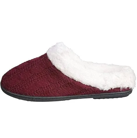 Roxoni Women's Slippers Cable Knit Super Cozy Comfort Clog