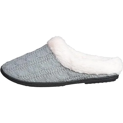 Roxoni Women's Slippers Cable Knit Super Cozy Comfort Clog