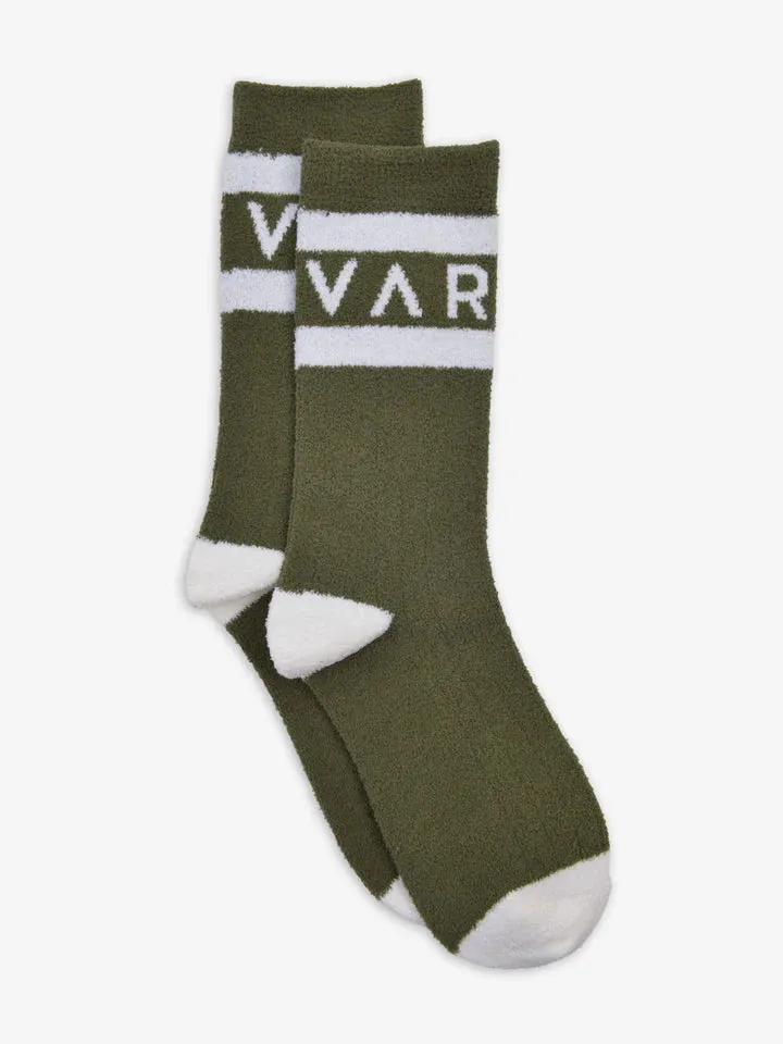 Spencer Sock in Dark Olive/Egret