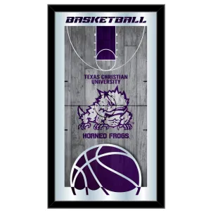 TCU Horned Frogs HBS Basketball Framed Hanging Glass Wall Mirror (26"x15")