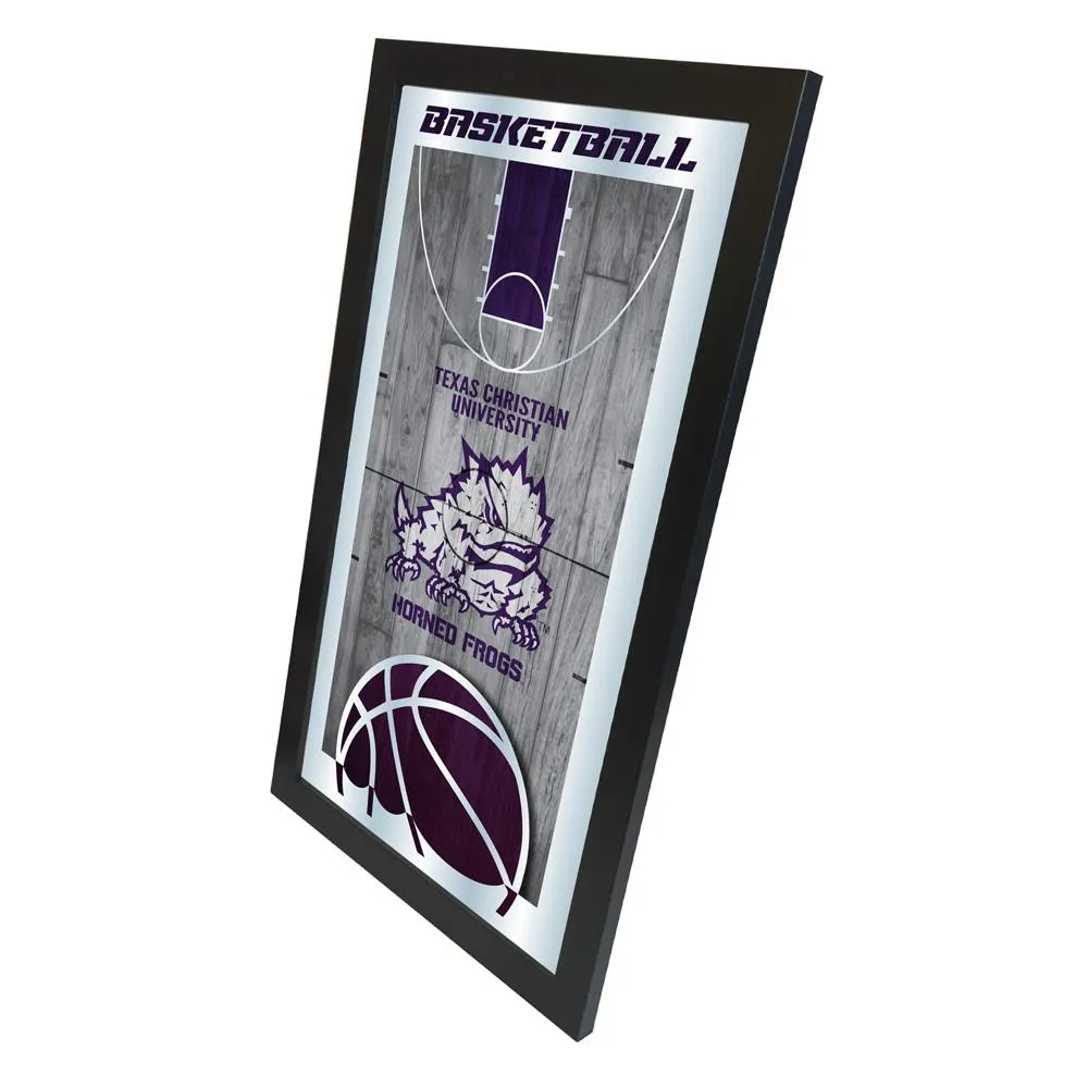 TCU Horned Frogs HBS Basketball Framed Hanging Glass Wall Mirror (26"x15")