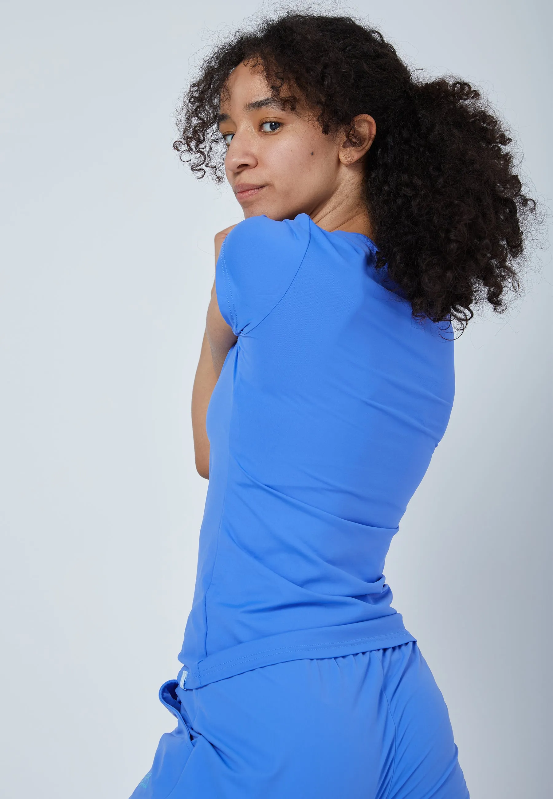 Tennis T-Shirt V-Neck, cornflower blue