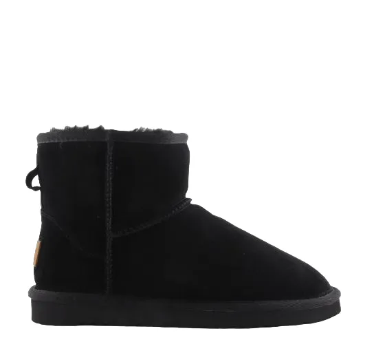 Ugg Boots Sude Womens Leather Sheepskin Grosby Jillaroo Black Slippers