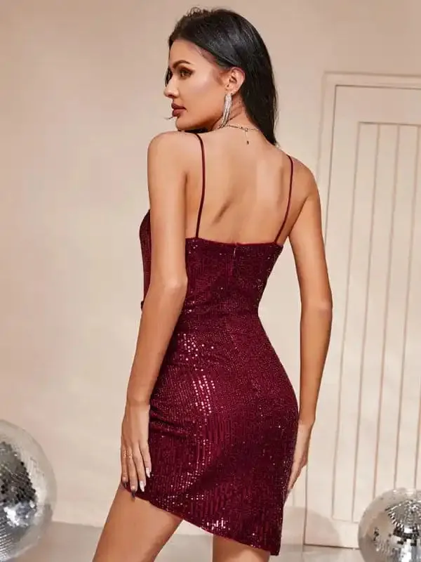 Women’s Elegant and sexy Shiny party cocktail dress